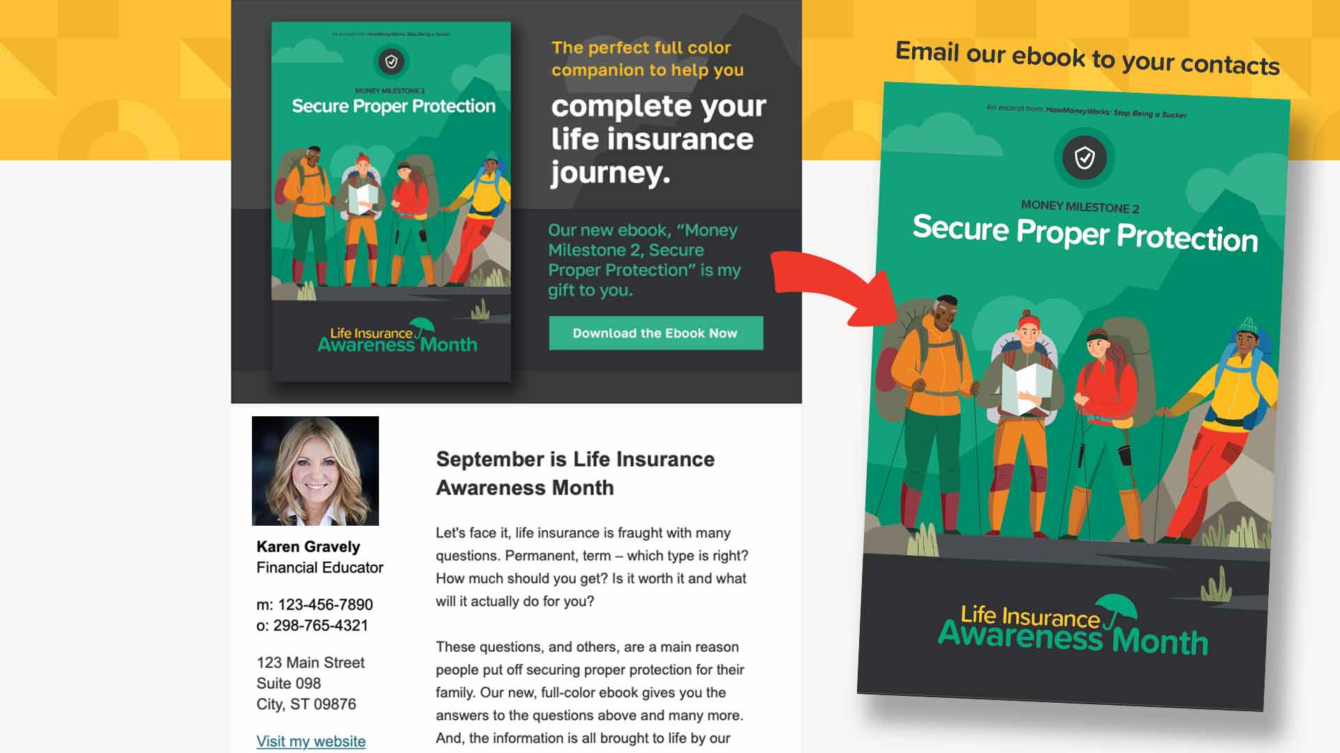 Новейший шаблон электронной почты позволяет отметить месяц осведомленности о страховании жизни 