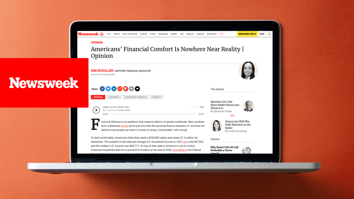 Читайте и делитесь последней статьей, опубликованной в журнале NewsWeek под авторством Ким Скоулер: "Финансовый комфорт американцев не близок к реальности"
