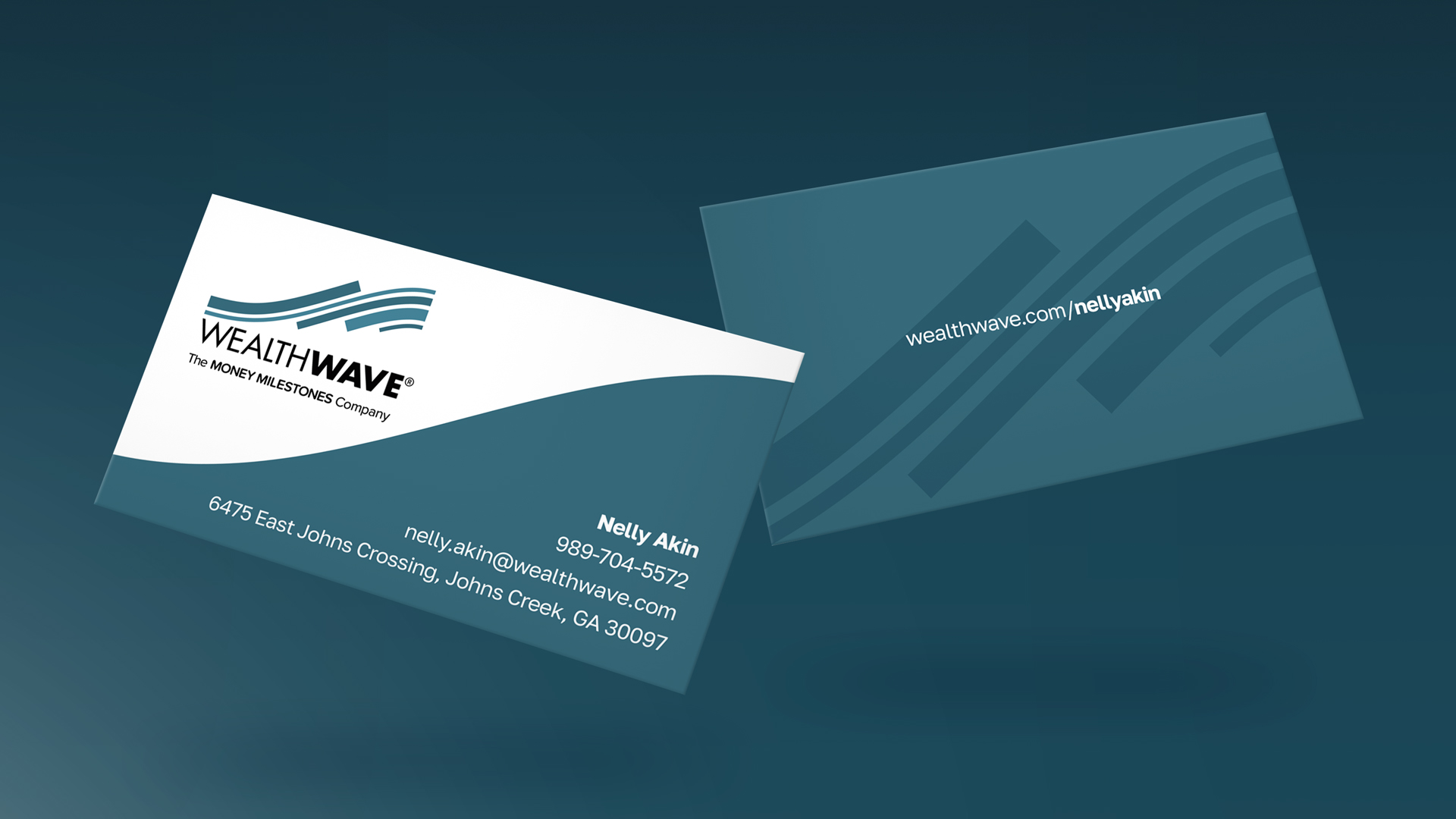 Новые синие визитки WealthWave в классическом дизайне